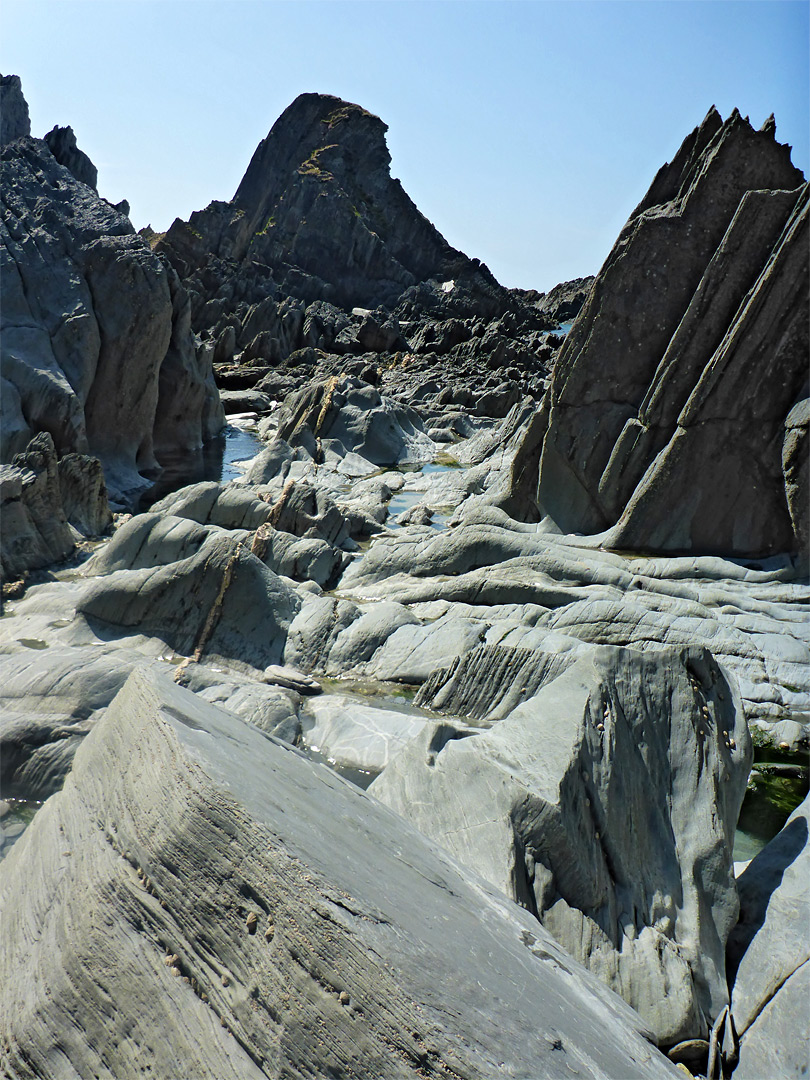 Smooth and jagged rock