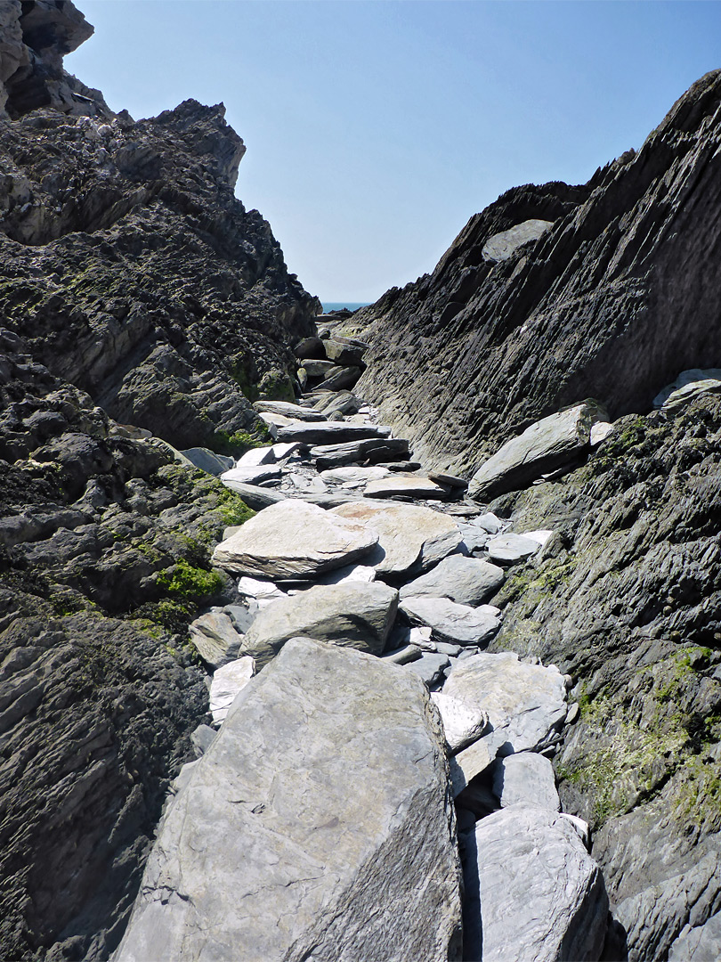 Boulder-filled channel