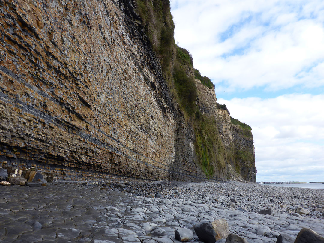 Tall, sheer cliffs