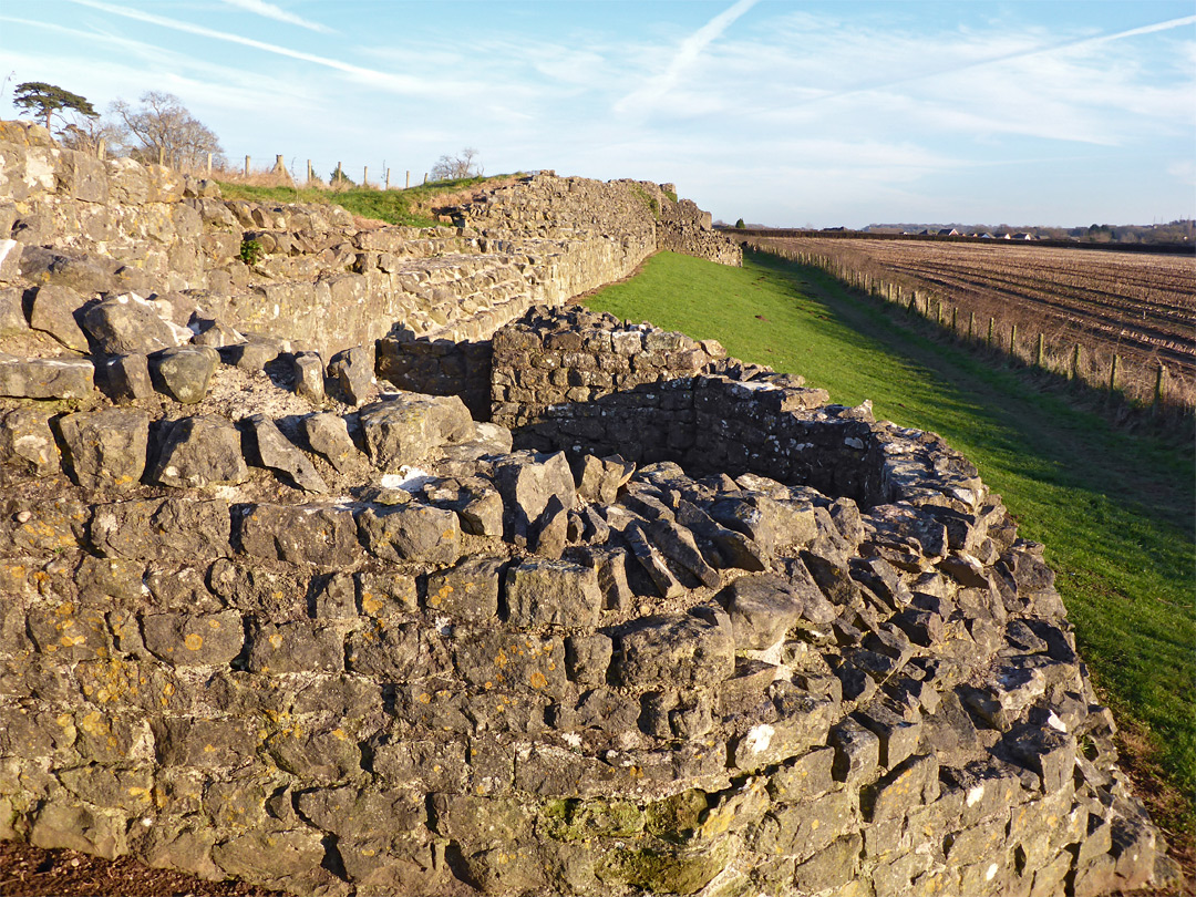 Tower and wall - east