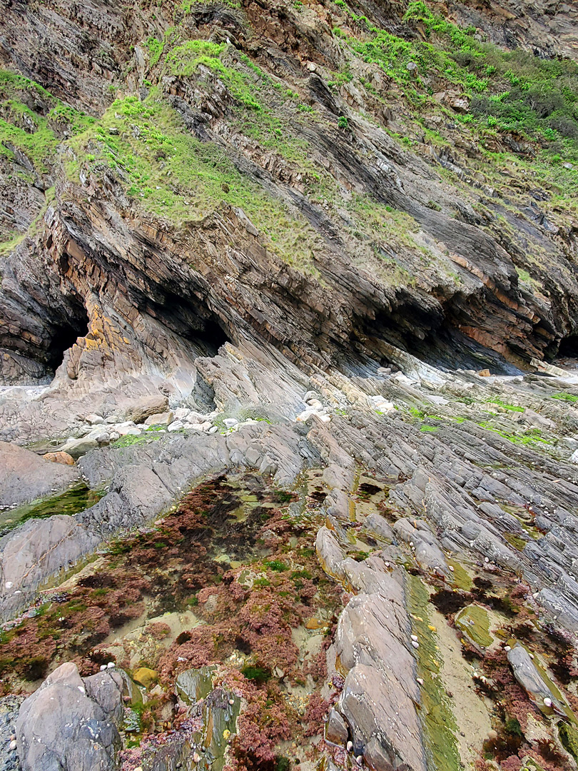 Inclined rock layers