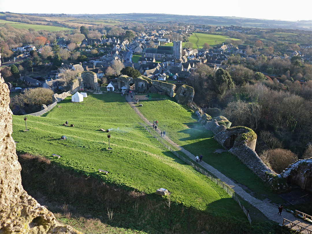 Above the outer bailey