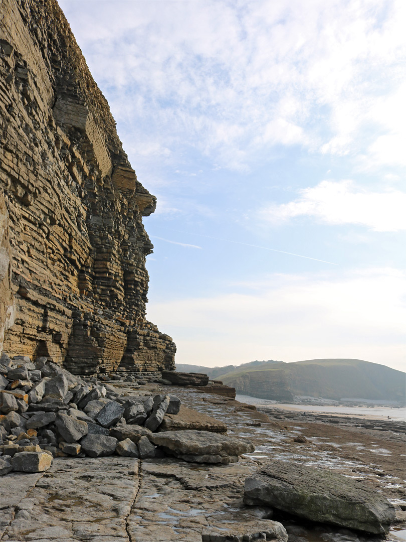 Tall limestone cliffs