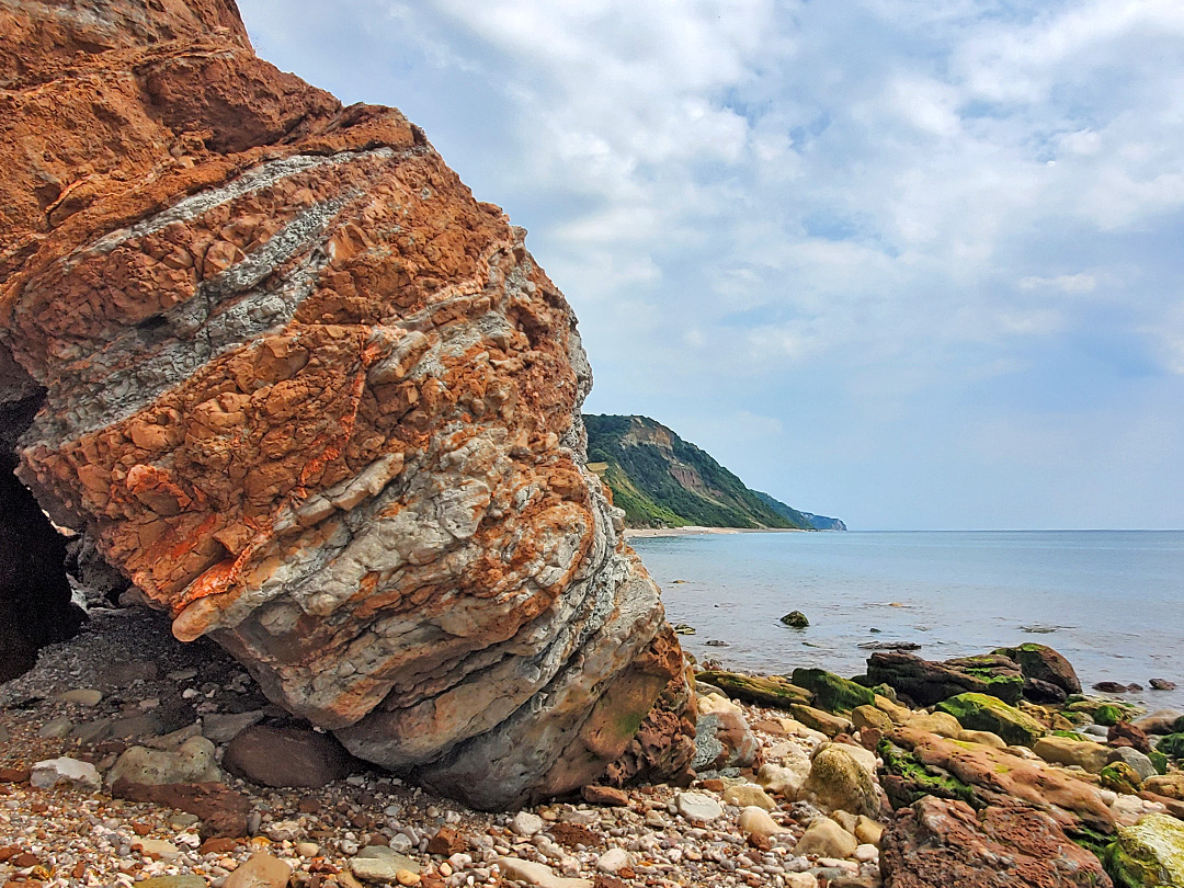 Multi-coloured boulder