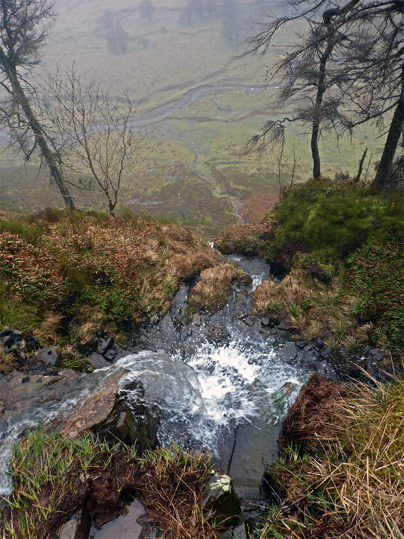 Above a waterfall