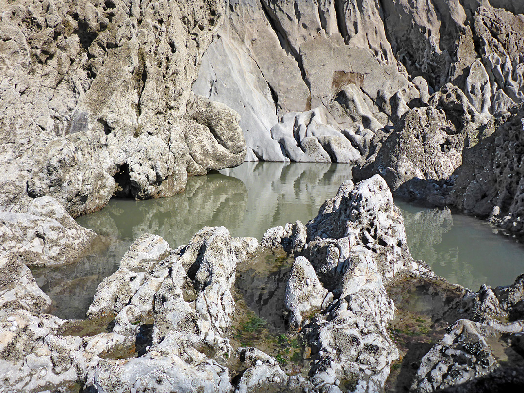 Rock-lined pool