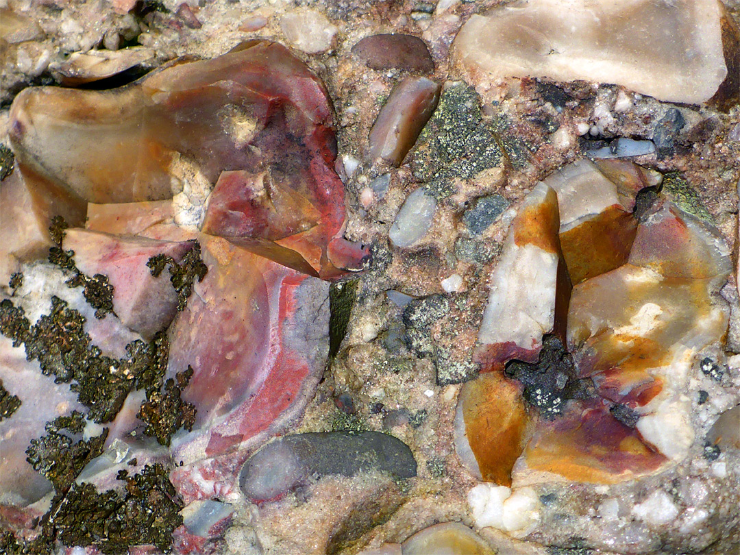 Pink and orange flint