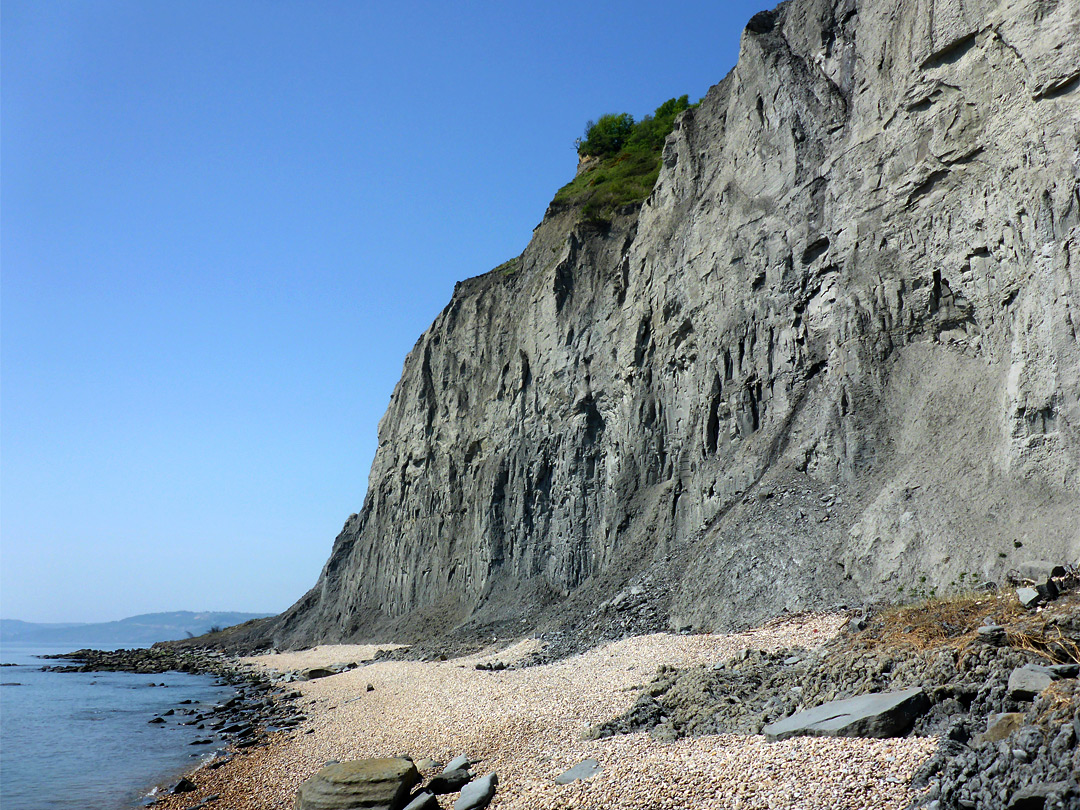 Pebbles and cliffs