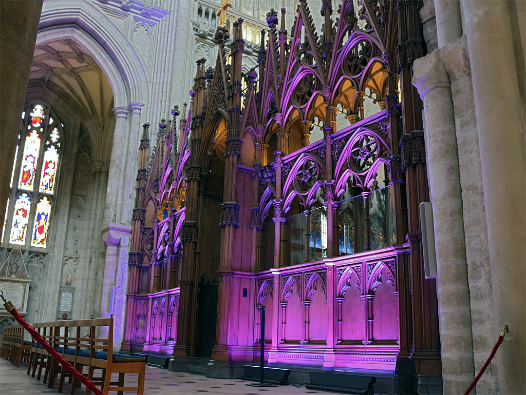 Wooden choir screen