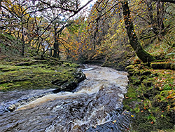 Fast-flowing water