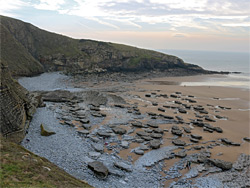 Pebbles, rocks and sand