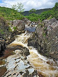 Rock-lined channel