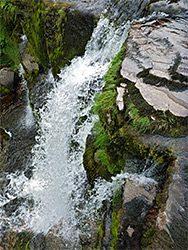 Above a waterfall