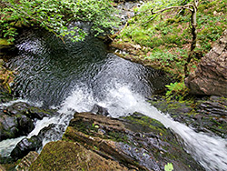 Above a waterfall