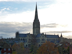 The cathedral near sunset