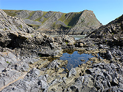 Rock-lined pool