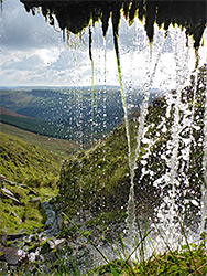 Behind a waterfall