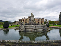 Fountain and the house