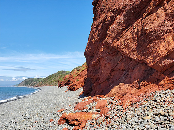 Red cliffs east of Peppercombe